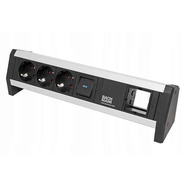 Bachmann Systém Desk 1, 3x zásuvka De, vypínač, 1x volné (902.017)