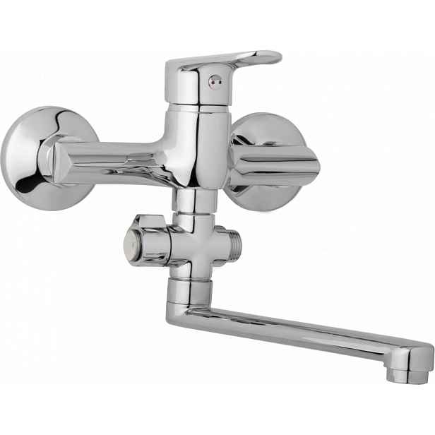 JB Sanitary Nástěnná umyvadlová a sprchová baterie FINERY, rozteč 150 mm, otočný přepínač, bez příslušenství, ramínko 200 mm F10 37 00