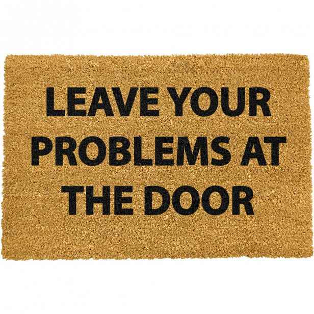Rohožka z přírodního kokosového vlákna Artsy Doormats No Problems, 40 x 60 cm