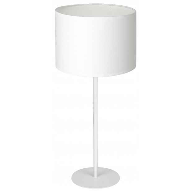 Stolní noční lampa Arden bílá, stínidlo, válec 1xE27 56 cm, stojící stůl