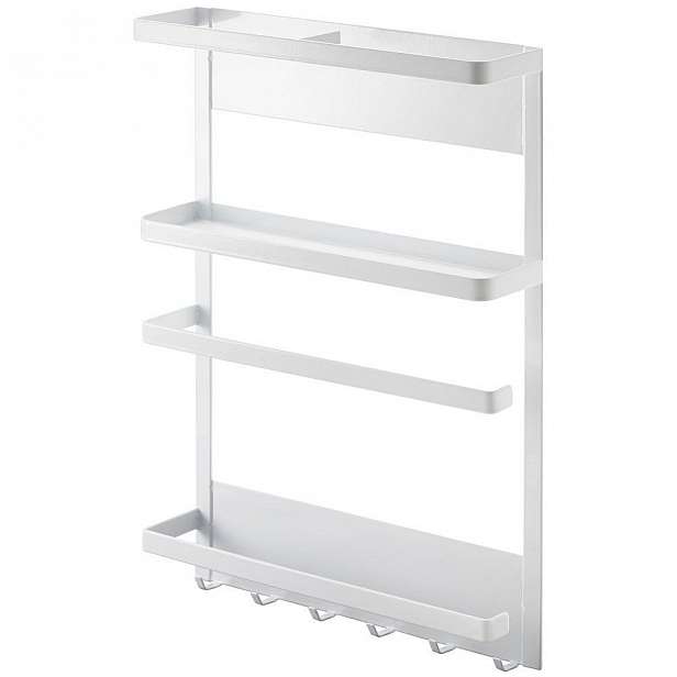 Velký bílý magnetický držák do kuchyně YAMAZAKI Tower Magnetic Side Rack