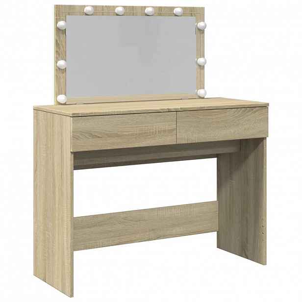 vidaXL Toaletní stolek s LED dub sonoma 100 x 40 x 120 cm