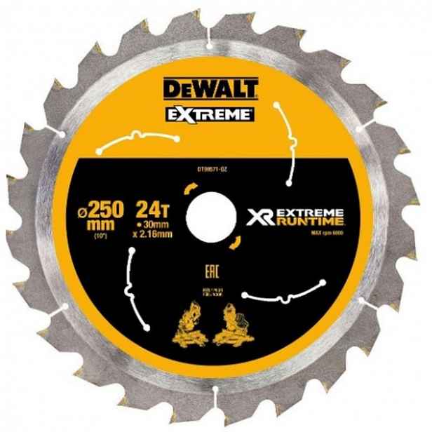 DeWALT - Pilový kotouč na dřevo 250x30 mm, 24 zubů DT99571