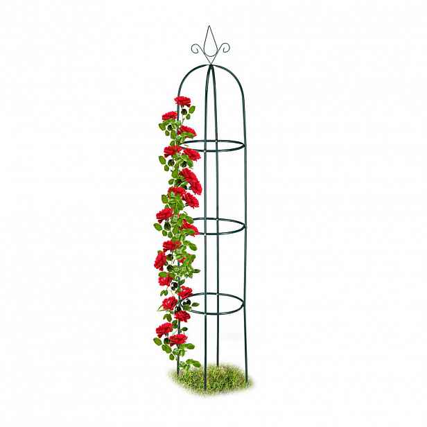 Relaxdays OBELISK Tmavě zelená ocel práškově lakovaná 200x40 cm