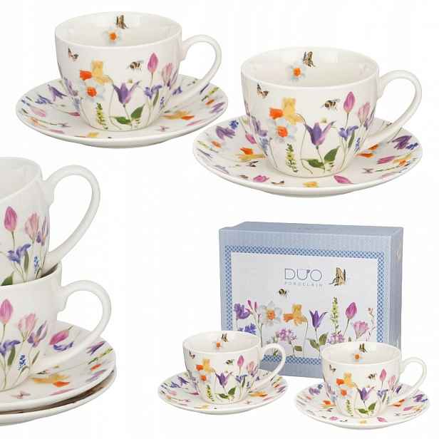 Sada 2 Šálků S Podšálkem May 270 ml porcelánový set jako dárek