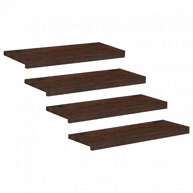 vidaXL Schodišťové nášlapy 4 ks 80 x 30 x 2 cm Tmavě hnědá