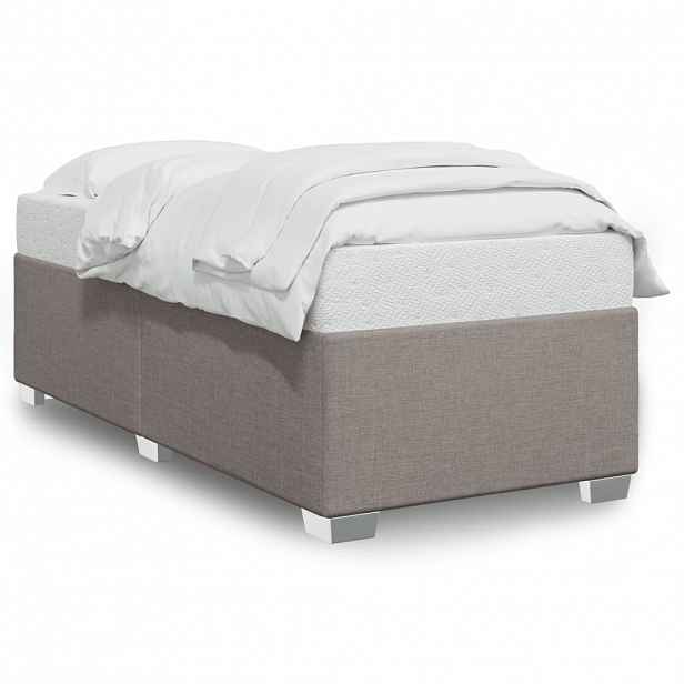 vidaXL Rám postele bez matrací taupe 90x190 cm textil