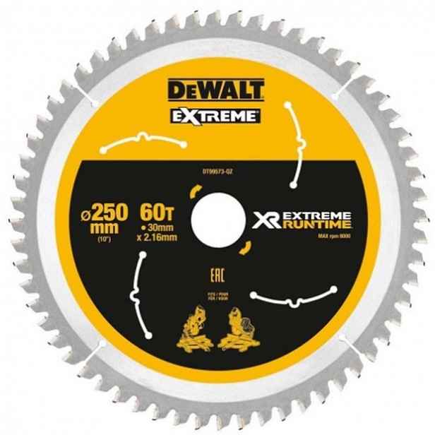 DeWALT - Pilový kotouč na dřevo 250x30 mm, 60 zubů DT99573