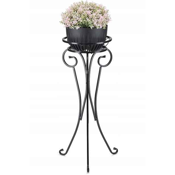 Kovový černý držák na květináč na jeden květináč, stojan na květiny, rostlina Loft, 74 cm