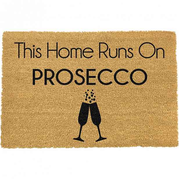 Rohožka z přírodního kokosového vlákna Artsy Doormats This Home Runs On Prosecco, 40 x 60 cm