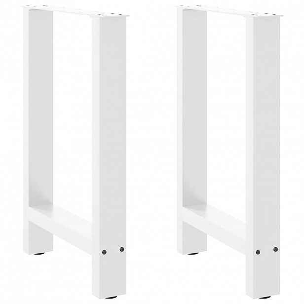 vidaXL Nohy k jídelnímu stolu bílé 2 ks 50 x (72-73) cm ocelové