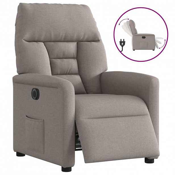 vidaXL Elektrické polohovací křeslo taupe textil