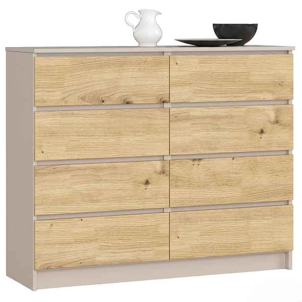 Ak furniture Komoda CLP 8SZ 120 cm kašmír/dub Artisan