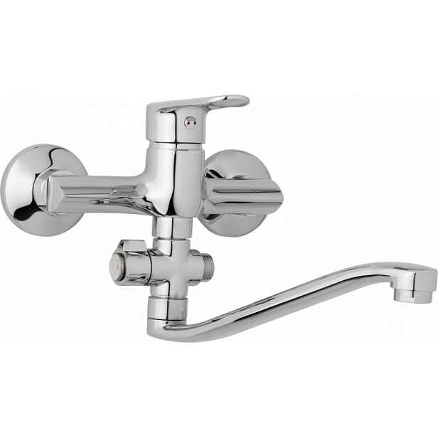 JB Sanitary Nástěnná umyvadlová a sprchová baterie FINERY, rozteč 150 mm, otočný přepínač, bez příslušenství, ramínko 300 mm F10 37 40