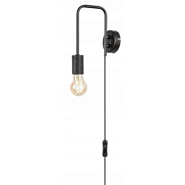 Nástěnná lampa s kabelem do zásuvky E27 černá Manzur 71022 Rabalux