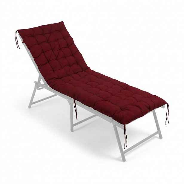 Relaxdays PODSEDÁK Červený prošívaný s vázacími pásky 190x70 cm