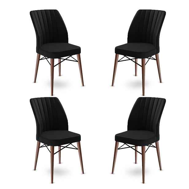 Sada židlí (4 kusy) Flex - Black, Brown