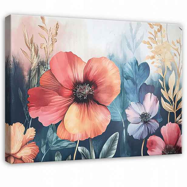 Wallarena OBRAZY Květinová louka Barevný moderní obývací pokoj 60x40