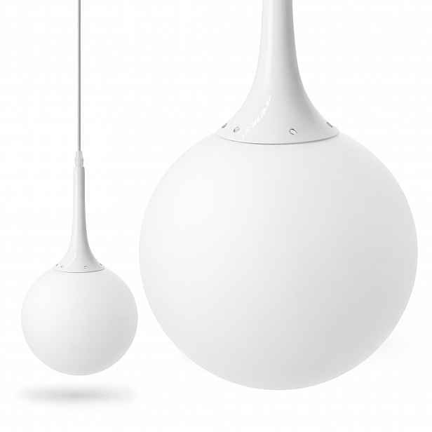 Závěsná lampa Drop 25 cm E27 bílá mléčná koule