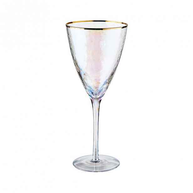 Butlers SMERALDA Sklenice na víno se zlatým okrajem 400 ml