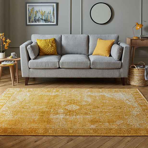 Kusový koberec Manhattan Antique Ochre, 155x230, žlutá, ložnice, Flair Rugs