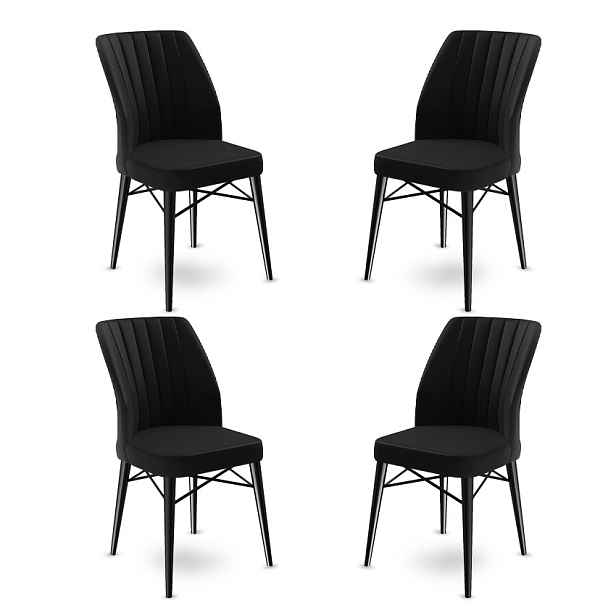 Sada židlí (4 kusy) Flex - Black