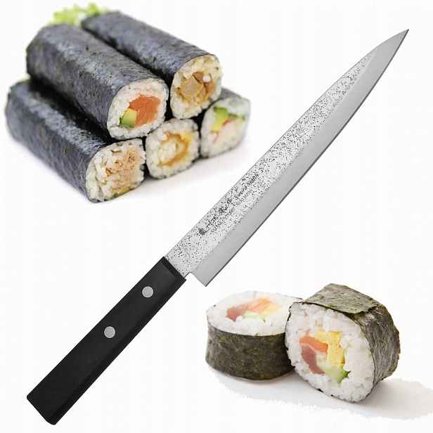 Satake Nashiji Black Pakka Japonský Nůž Yanagi-Sashimi na sushi 420J2 20 cm