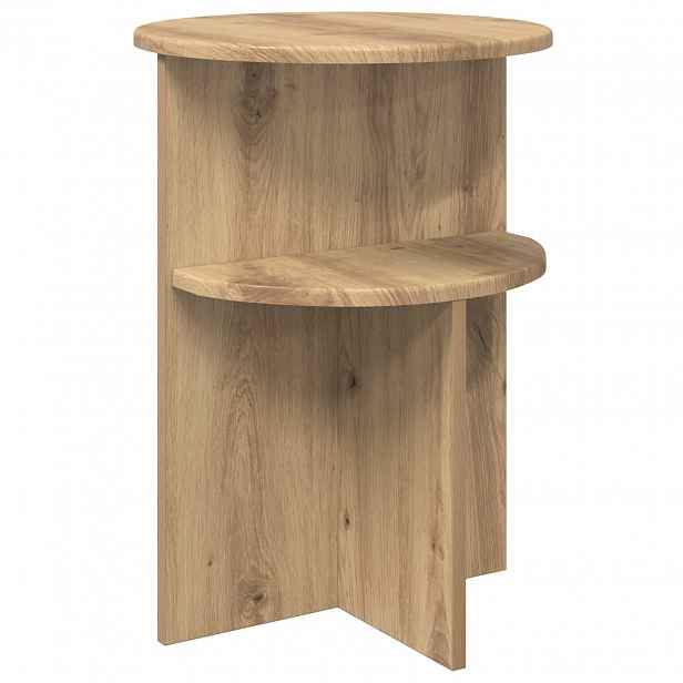 vidaXL Boční stůl Dub artisan Ø 39,5 x 55 cm Kompozitní dřevo