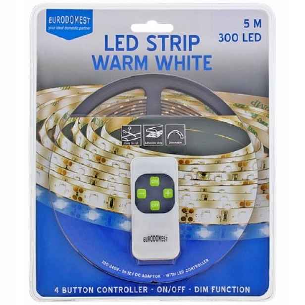 Bílá Led páska o délce 5 metrů, 300 Led