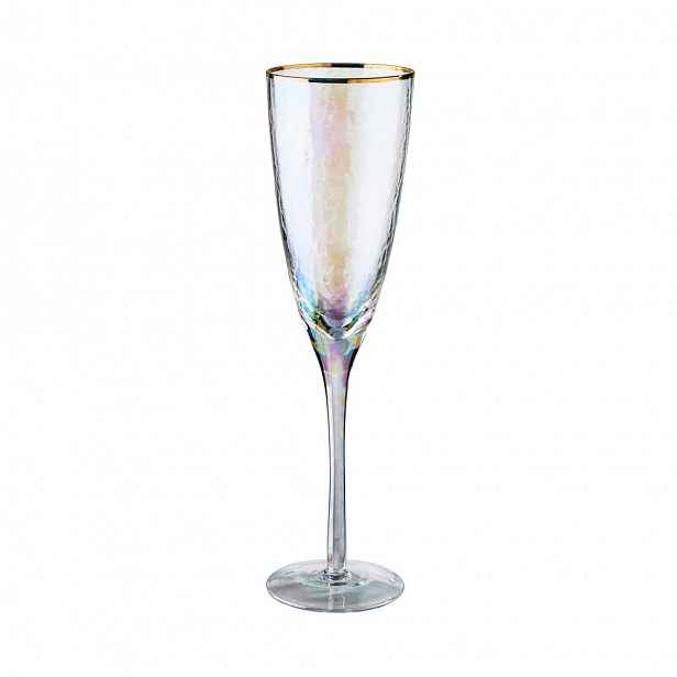 Butlers SMERALDA Sklenice na šampaňské se zlatým okrajem 250 ml