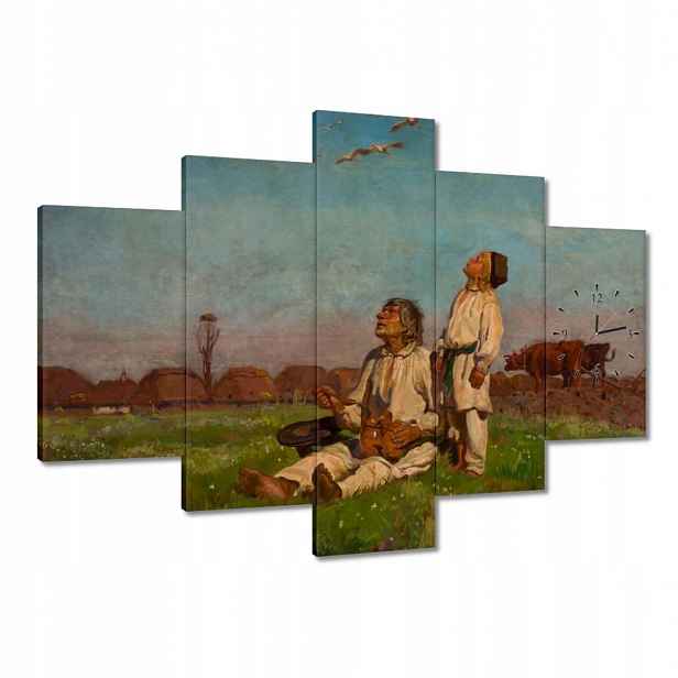 Hodiny 150x105 Józef Chełmoński Čápi