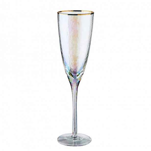 Butlers SMERALDA Sklenice na šampaňské se zlatým okrajem 250 ml