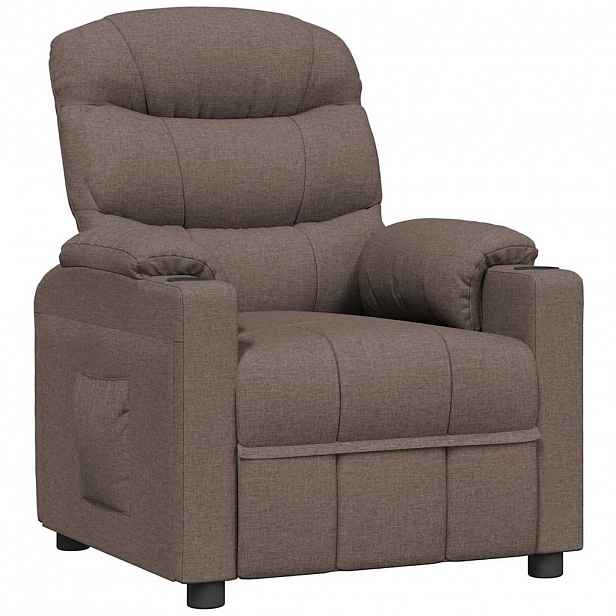 vidaXL Polohovací křeslo taupe textil