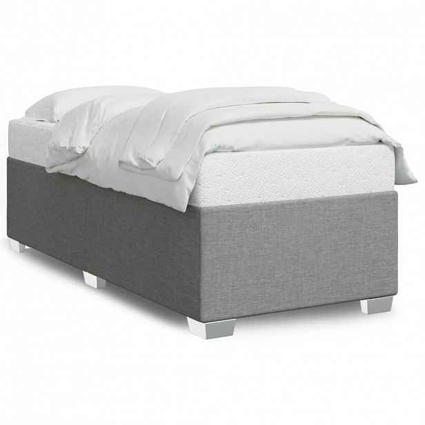 vidaXL Rám postele bez matrace světle šedý 90 x 200 cm textil