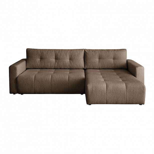 Fedve ROHOVÁ SOFA WALONGO s funkcí spaní, Hnědá