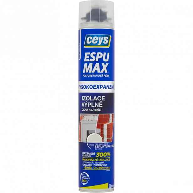 Montážní pěna Ceys Espu Max polyuretanová vysokoexpanzní pistolová 750 ml