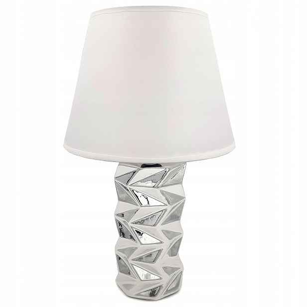 Noční Lampa Stříbrná, Moderní Stolní Lampa, Bílé Stínítko