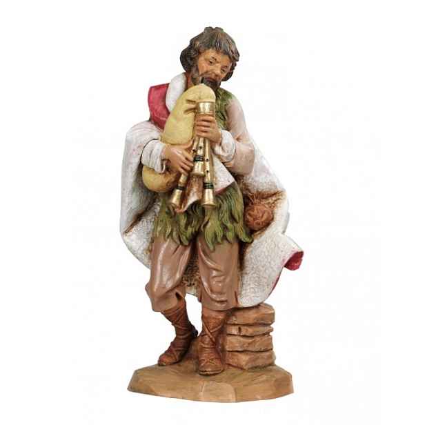 Pastýř s dudami, pro figurky o výšce 19 Cm – Originální Figura Firmy Fontanini