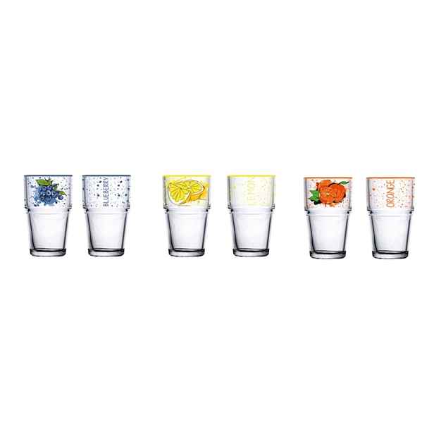 sklen. 350ml, 1ks, CITRON, BORŮVKY, POMERANČ, voda