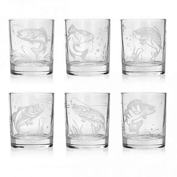 Sklenice na whisky Rybářské (nova) 350 ml 6 ks v krabičce