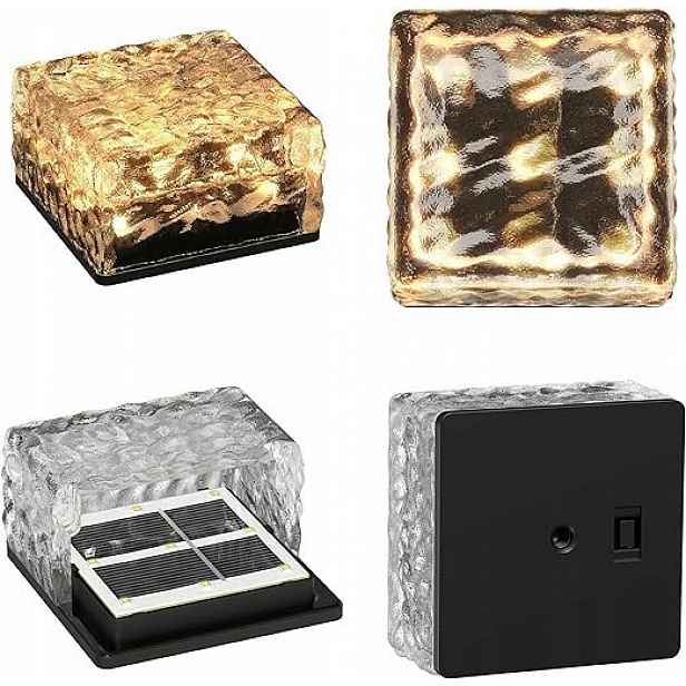Solární Lampa Nájezdová Zahradní Led kostka ledu 10x10 Venkovní 4 kusy