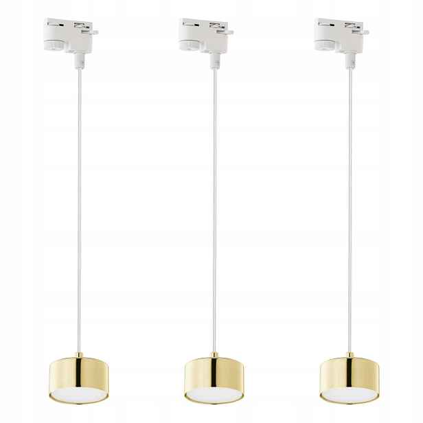 Tk Lighting Sada 3x Závěsná lampa kolejnicová 1-fázová Žlutá Kov 10W GX53
