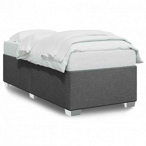 vidaXL Rám postele bez matrace tmavě šedý 90 x 200 cm textil