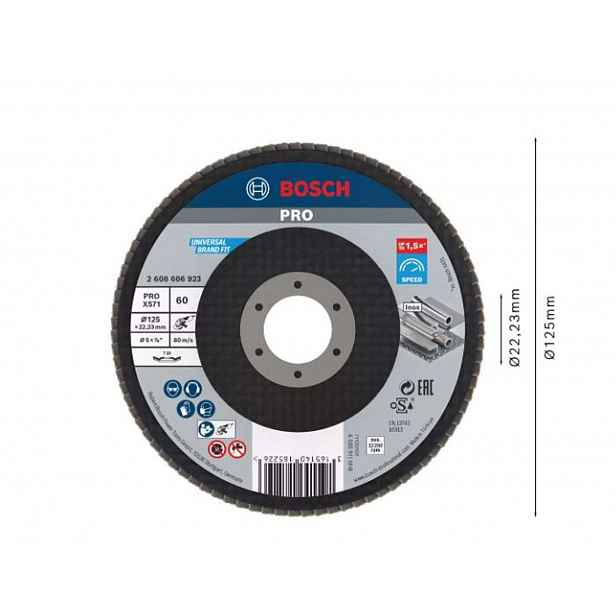 Bosch - Lamelový brusný kotouč na ocel, P60, průměr 125 mm 2608606923