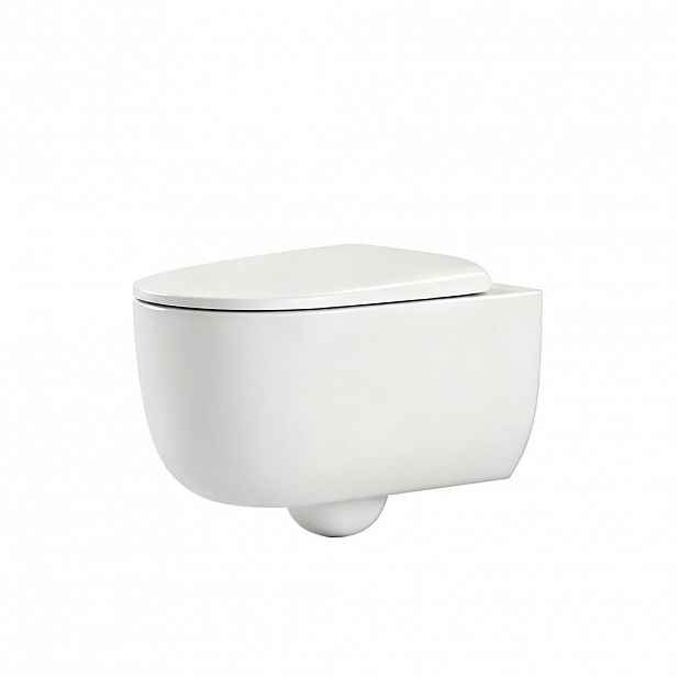 EMKE TOALETA na stěnu bez splachovacího okraje CT03 55,5/36,5 cm Bílý lesklý