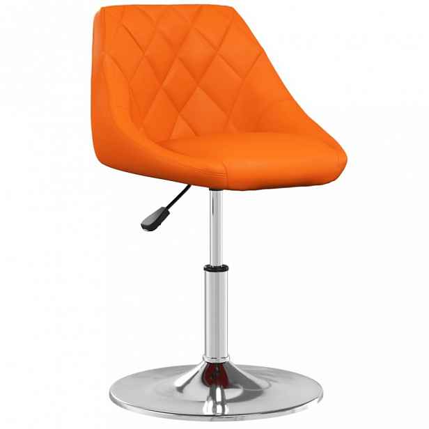 Židle umělá kůže / chrom Oranžová