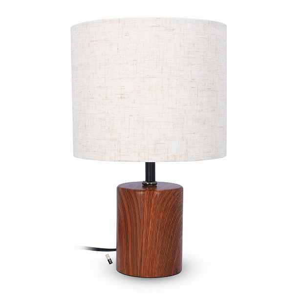 Noční lampa se stínítkem 29 cm, klasická, hnědá, béžová
