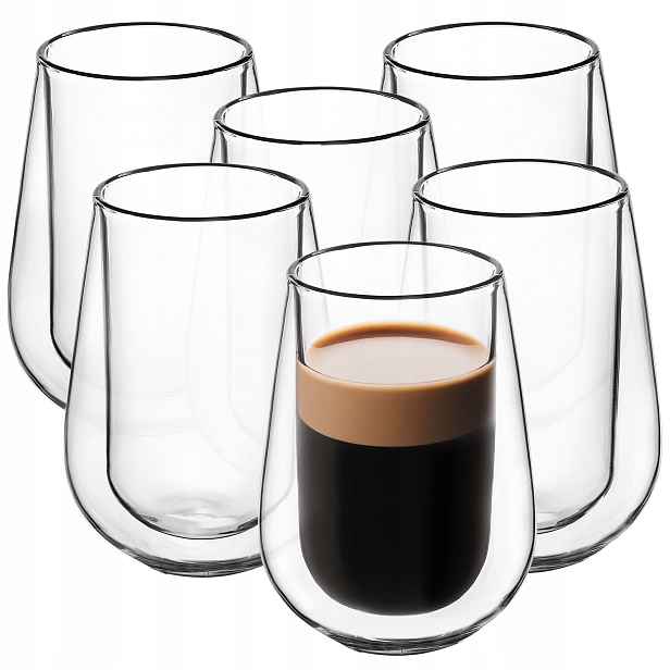Sklenice Na Kávu A Čaj , latte a nápoje, dvoustěnné, 2 ks o objemu 60 Ml 6 Ks