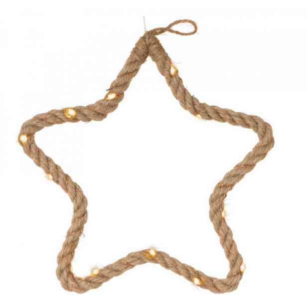 Vánoční dekorace hvězda, 15 LED, teplá bílá