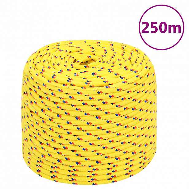 vidaXL Lodní lano žluté 8 mm 250 m polypropylen